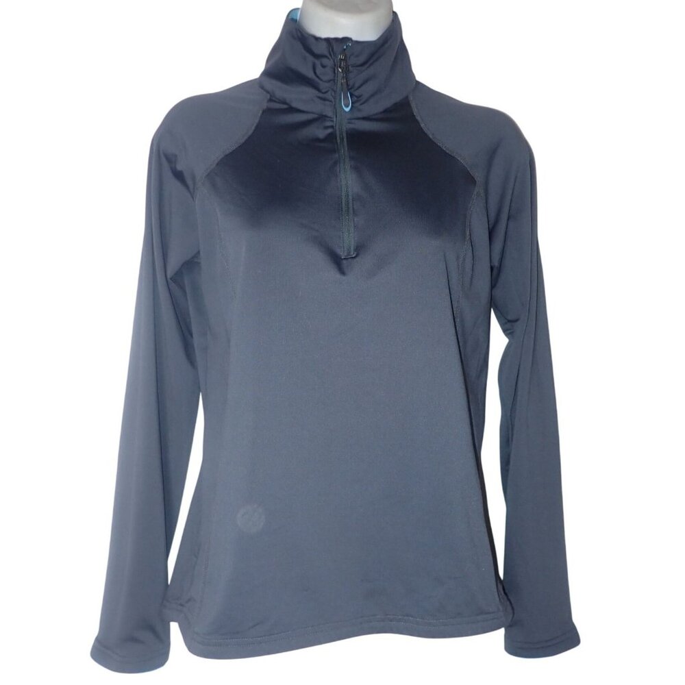 Women L.L.Bean Midweight Base Layer 1/4 Zip Top Size XS Gray Ski Casual Gorpcore